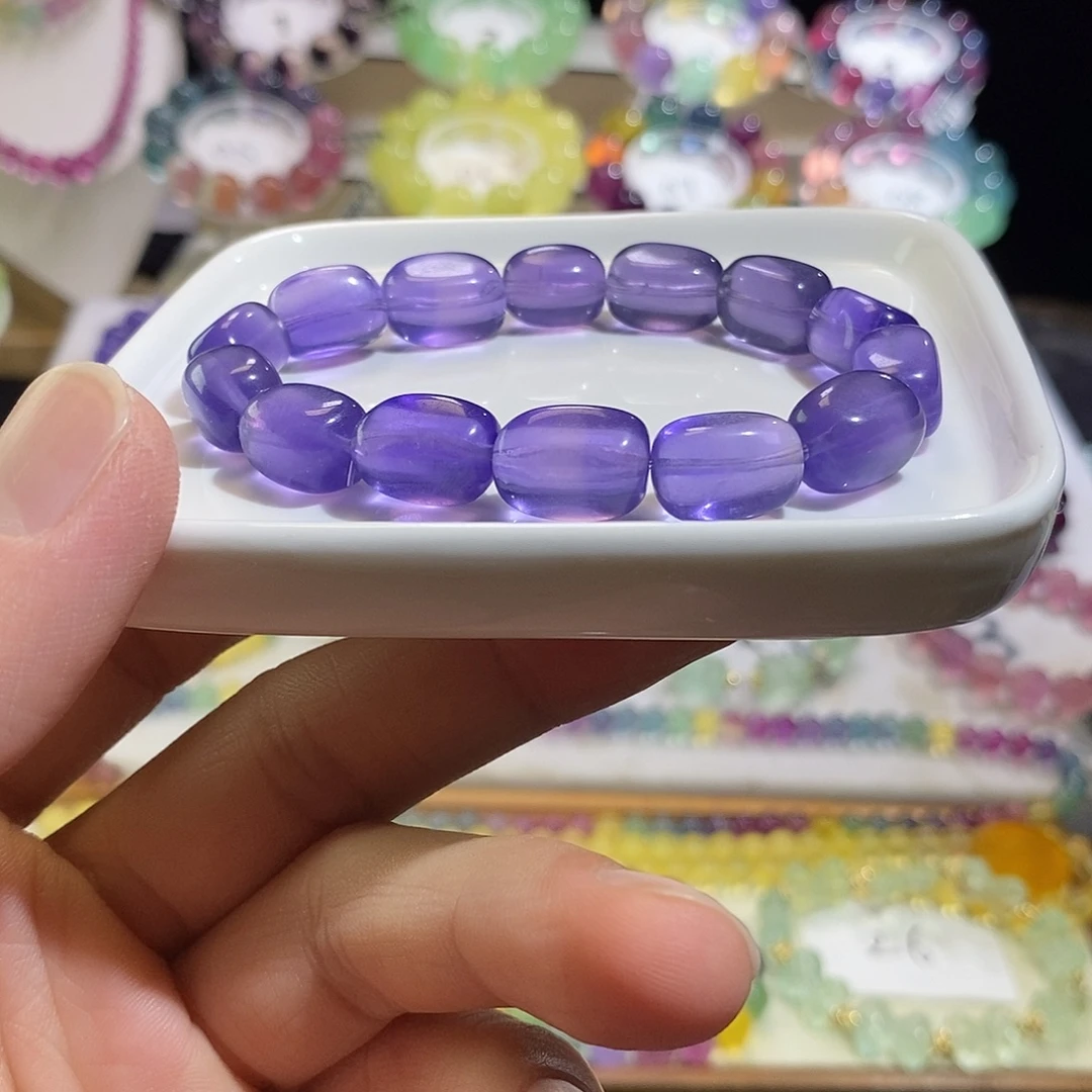 未镶嵌水晶手链紫罗兰糖豆10m