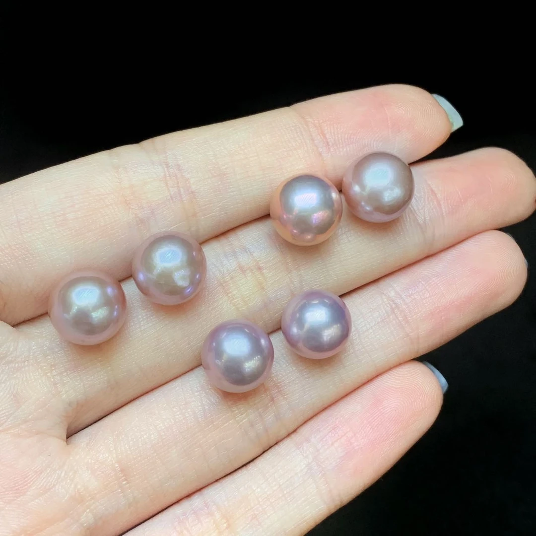 【云上叙】V2415-S-S925银镶嵌珍珠耳钉-多样性发一件-9mm（甄选）