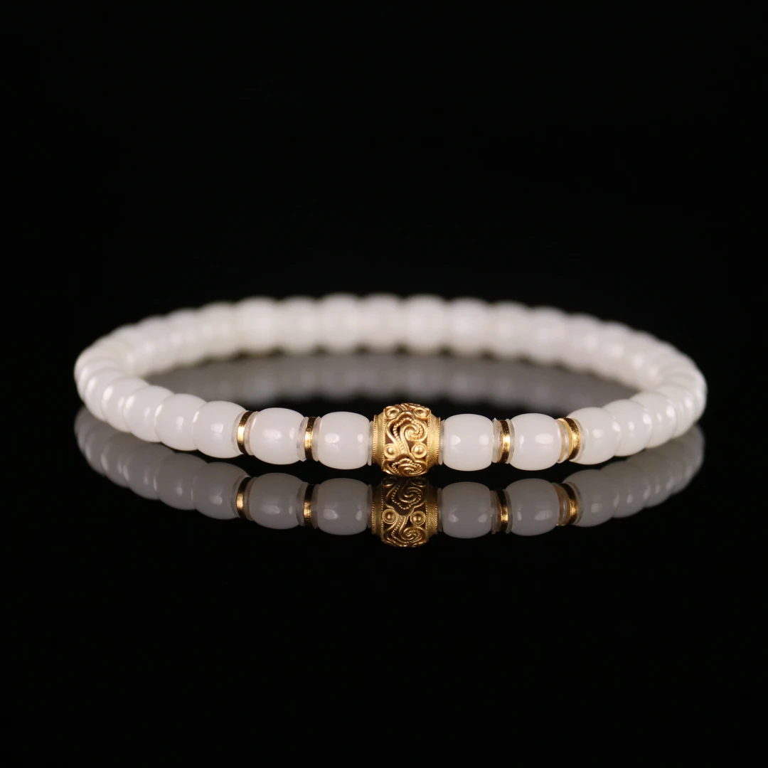 【得玉祥•齊】和田玉米达料手串XMA配件材质S925银