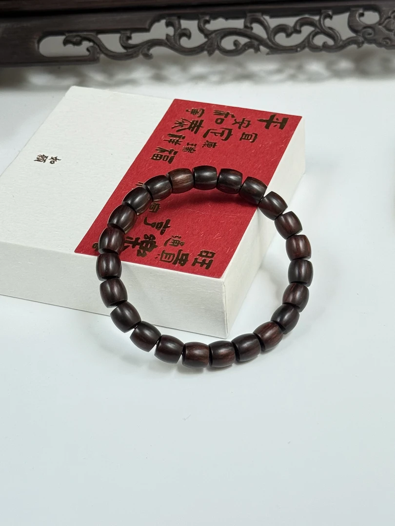 正宗海南黄花梨紫油梨手串8*8mm 适合手围15-18cm