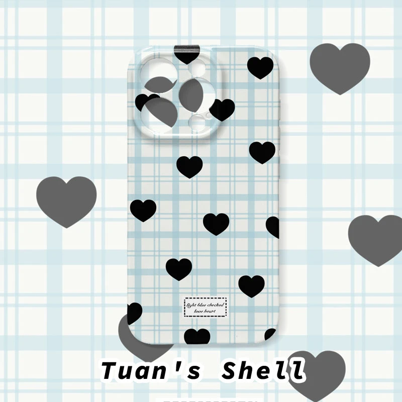 格子爱心菲林软壳适用于苹果/华为/VIVO/OPPO小米卡通创意手机壳