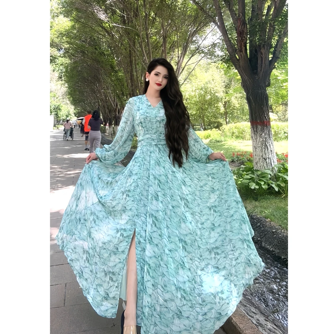 6185新款名媛千金温柔大摆女装了连衣裙