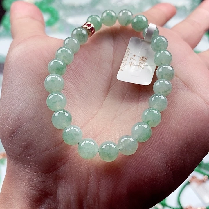 翡翠手链未镶嵌卡7+