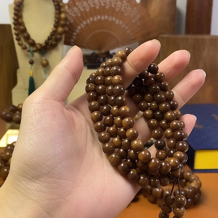 檀香木老山檀香黑肉沉水0.8/108颗