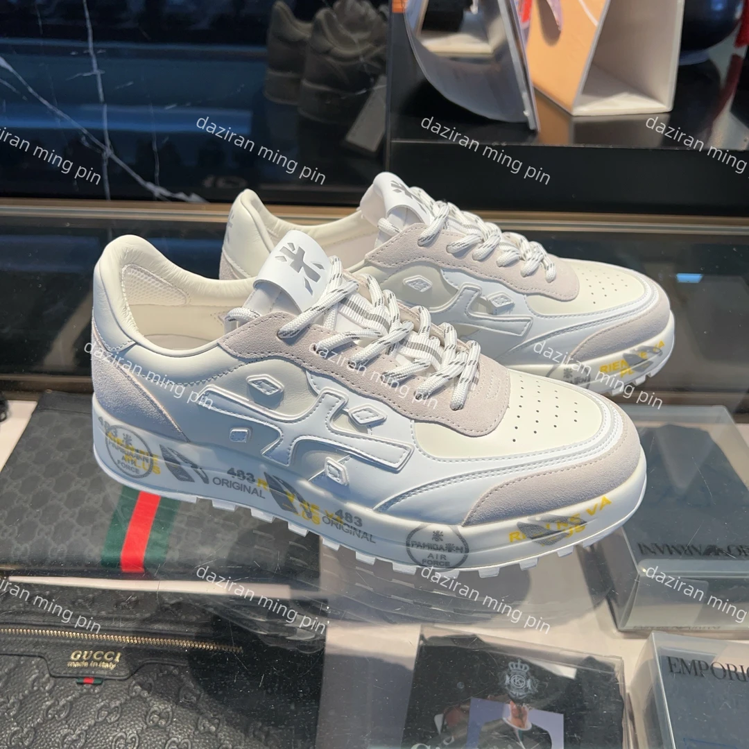 欧货高档斯丹sidan品牌男鞋2025新款百搭潮流潮鞋米字鞋板鞋白色