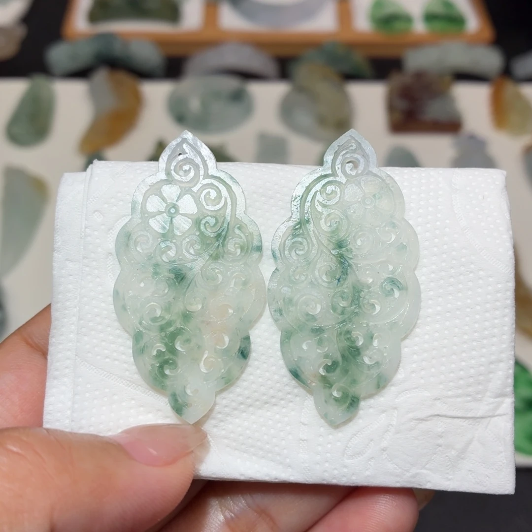 未镶嵌定制翡翠耳片