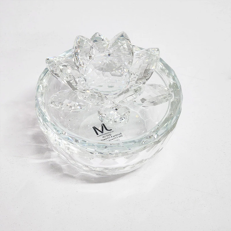 【2只装】摩瑟家居【高透钻面莲华烛台】LKDF玻璃花瓶摆件陶瓷