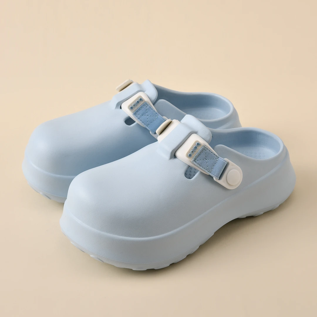 女士勃肯鞋秋季厚底包头半拖鞋网红时尚懒人一脚蹬办公室上班拖鞋