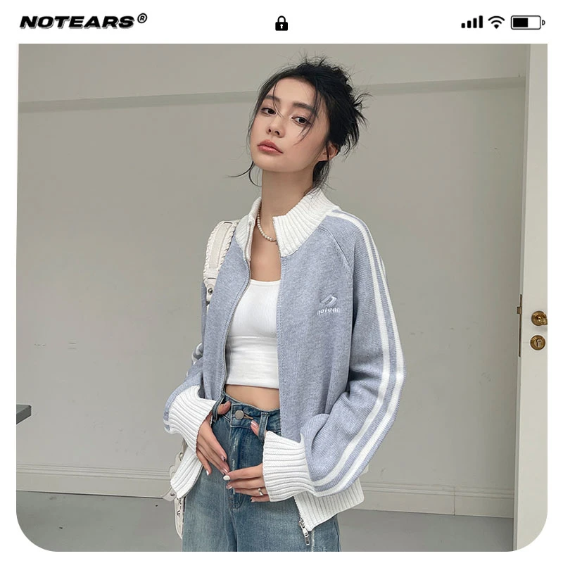 NOTEARS/没有眼泪 秋季韩版短款针织上衣外套Y001