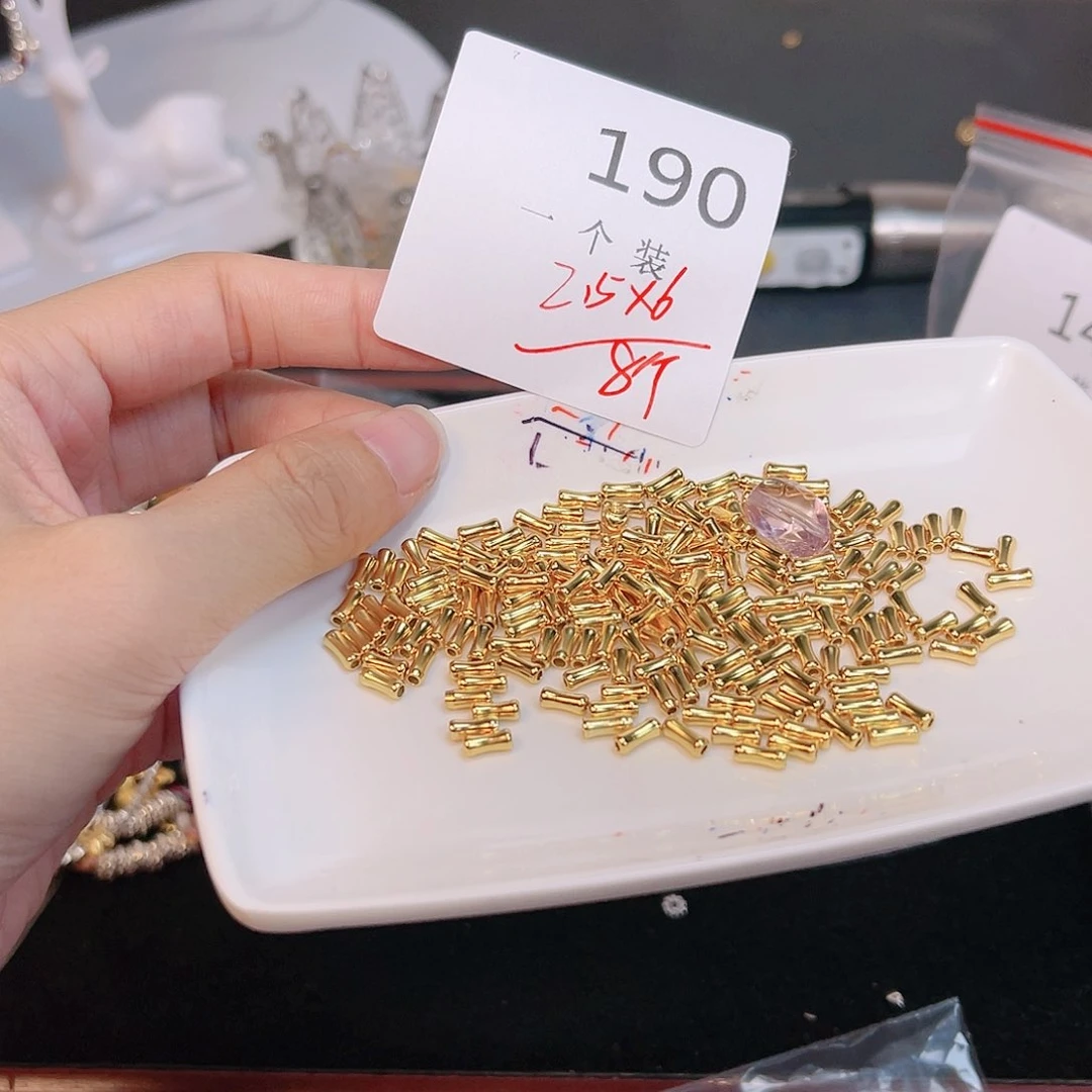 水晶珠宝半成品银S925镀金镶嵌190