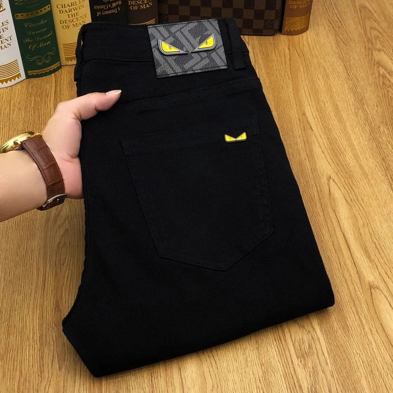 春夏轻奢牛仔裤男士高端欧货柔软潮牌休闲百搭弹力修身小脚裤子潮