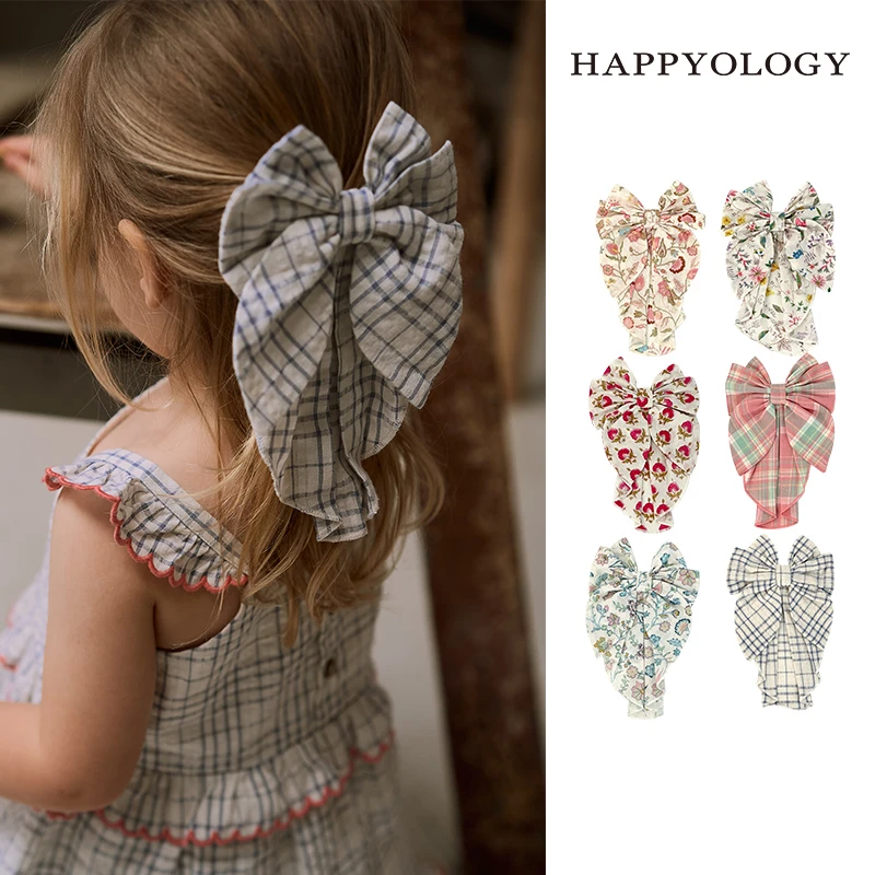 Happyology英国儿童春夏新款头饰双层长尾童装蝴蝶夹发夹女童发饰