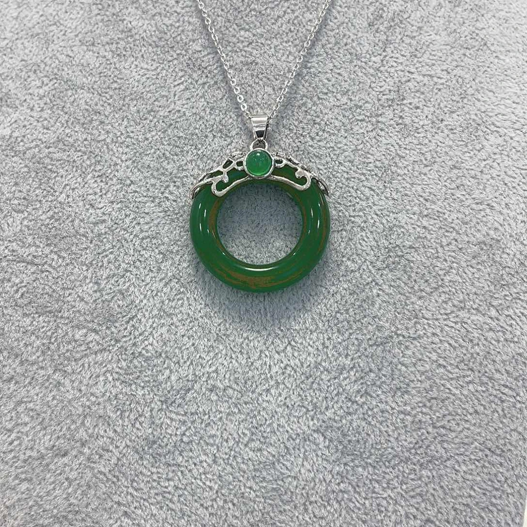 翡翠银S925镶嵌颈饰吊坠16