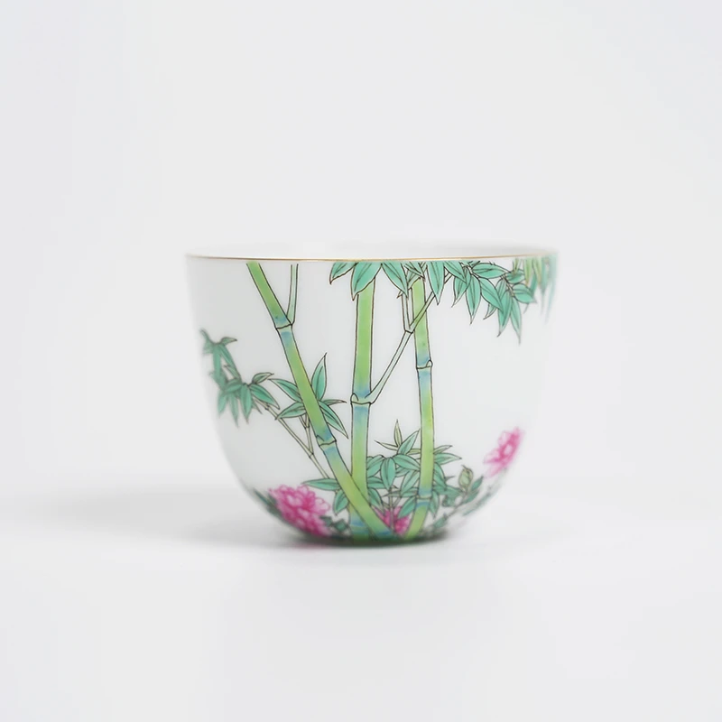 【栗子严选】徐窑月季绿竹杯（xuyao80）