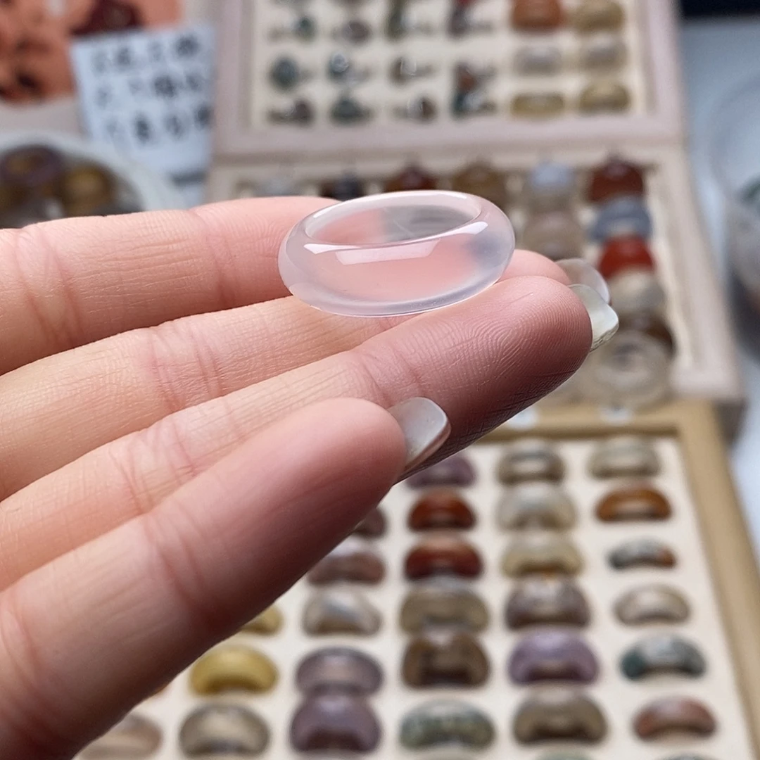 玛瑙/玉髓未镶嵌戒指A7不退换港18+