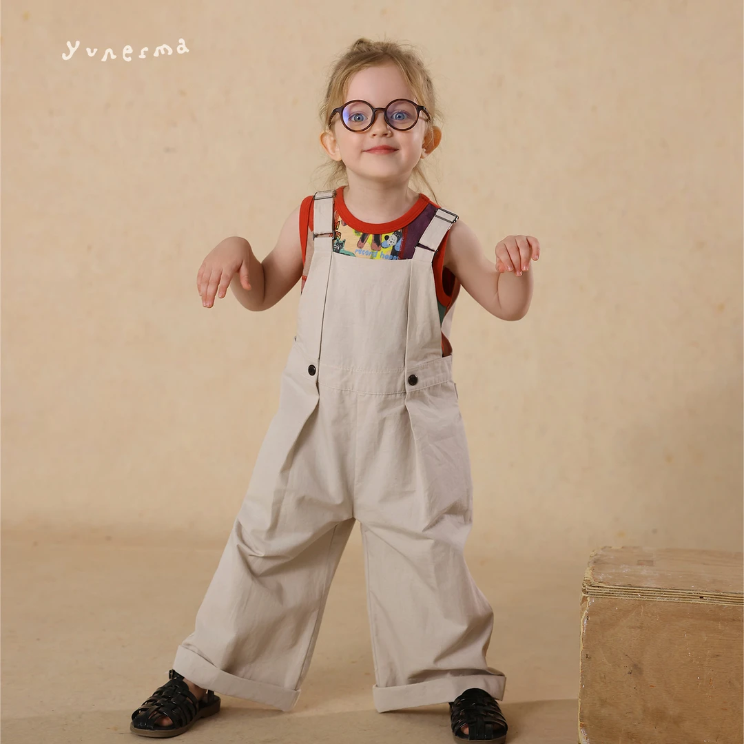 女童夏季日系百搭薄款背带裤允儿妈2025新款洋气连体裤宝宝休闲裤