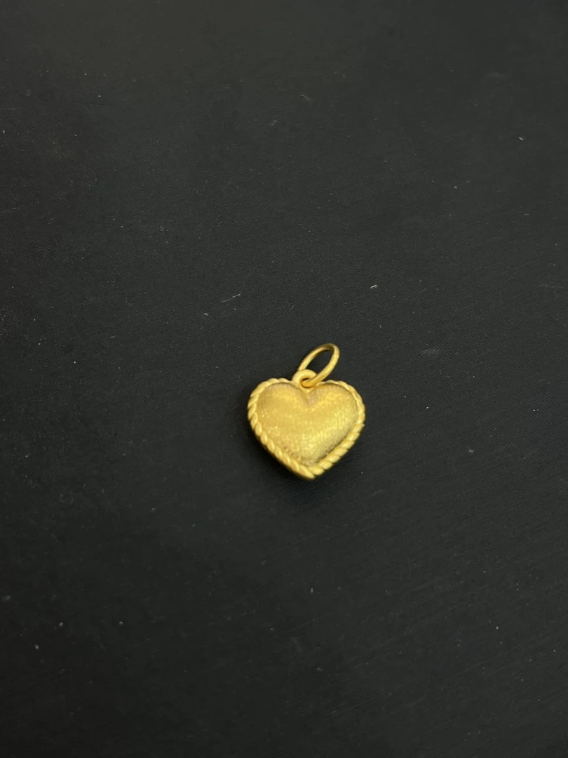 【金展珠宝】足金 爱心拉丝吊坠