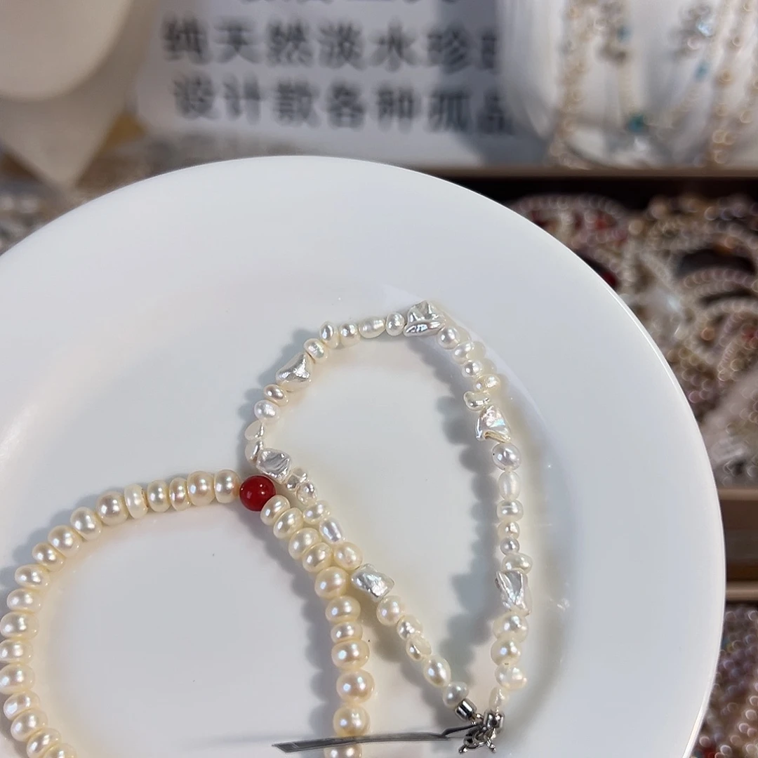 时尚设计款淡水珍珠淡水珍珠银S925镶嵌