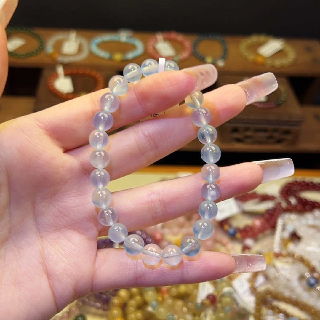 烟晶手链银S925镶嵌海蓝71