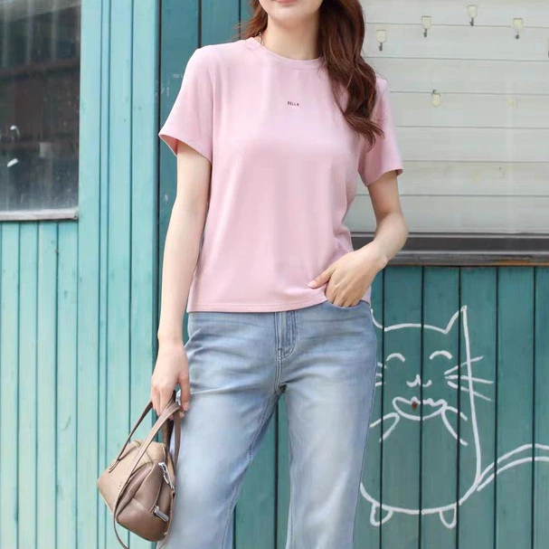 贝拉T恤 绝妙肤感~字母圆领显瘦长/短袖上衣