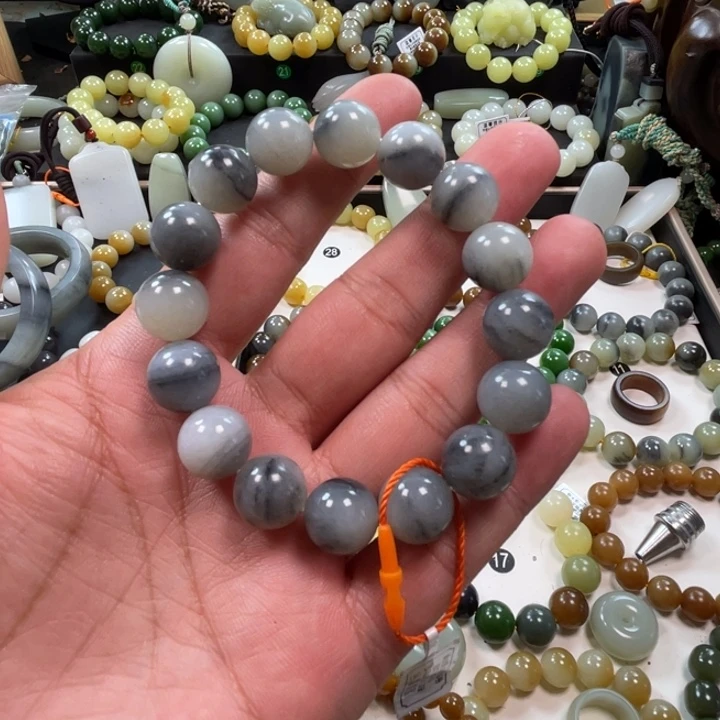 未镶嵌手串和田玉新疆青花卡13