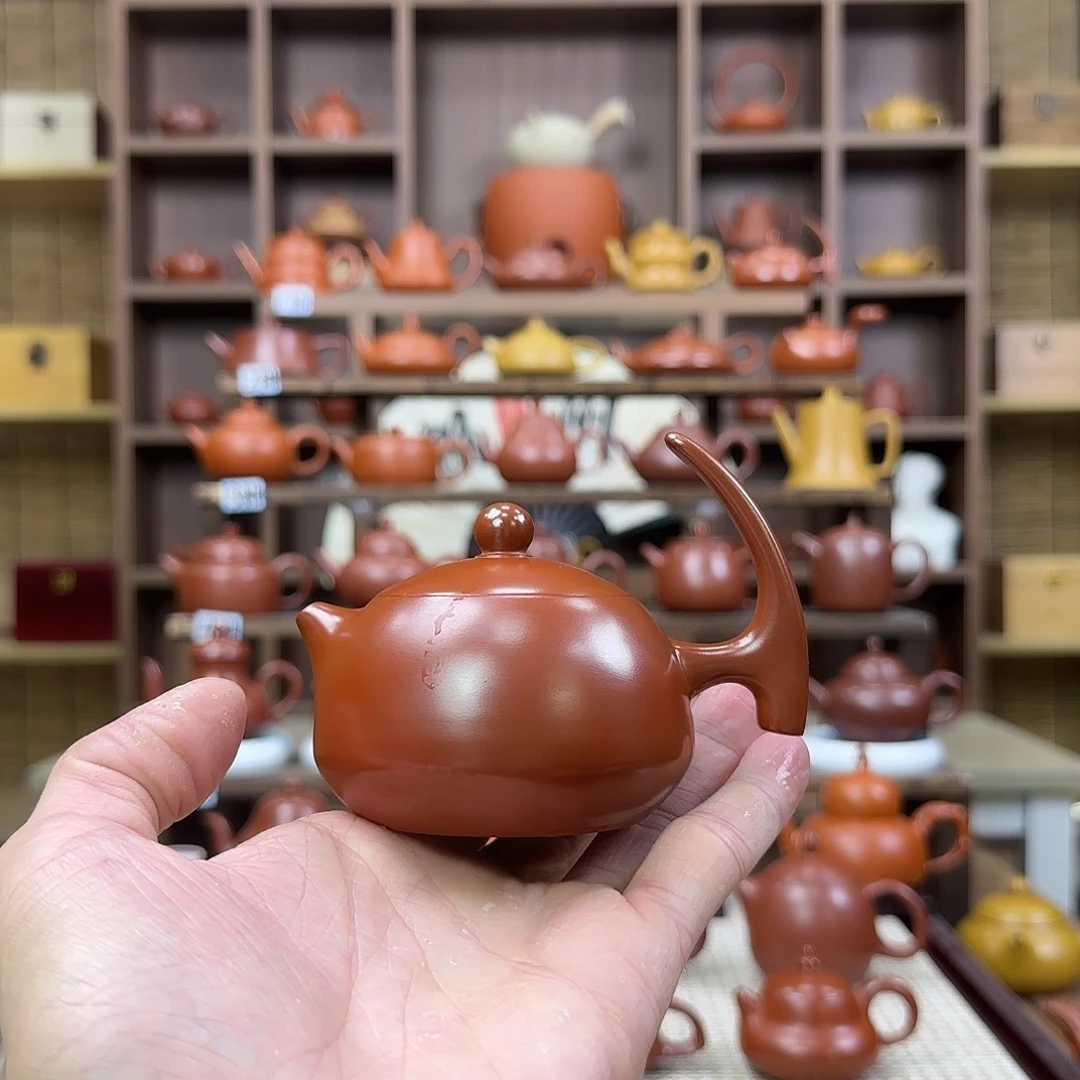 侈***记紫砂茶壶潮州手拉壶半把半月壶