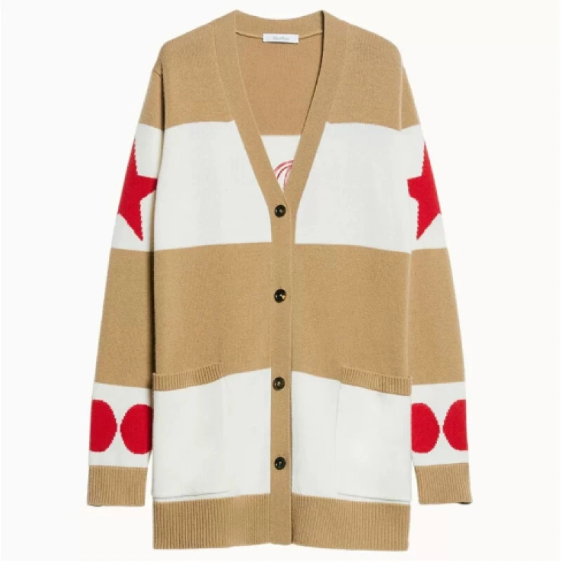 [ MM] 新款条纹宽松拼色针织开衫