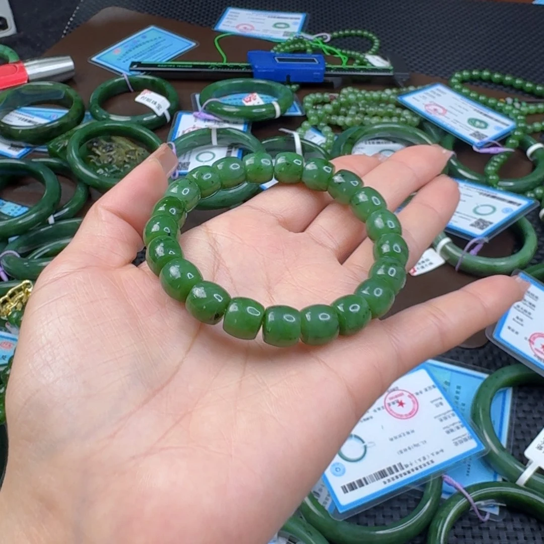 和田玉（碧玉）手链未镶嵌