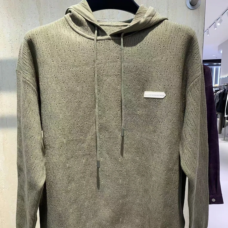 1981男装男士连帽毛衣绿色杏色24166