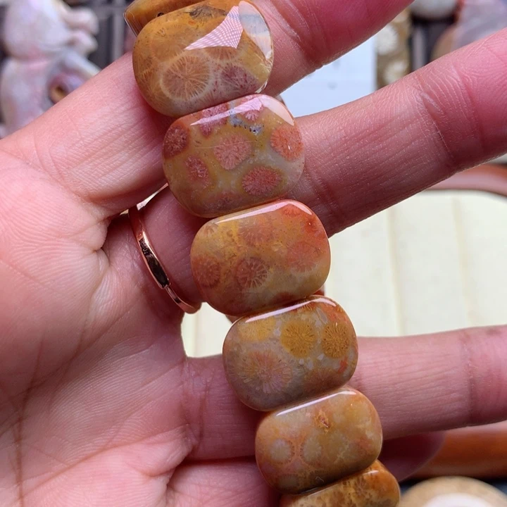 硅化珊瑚（珊瑚玉）颈饰未镶嵌