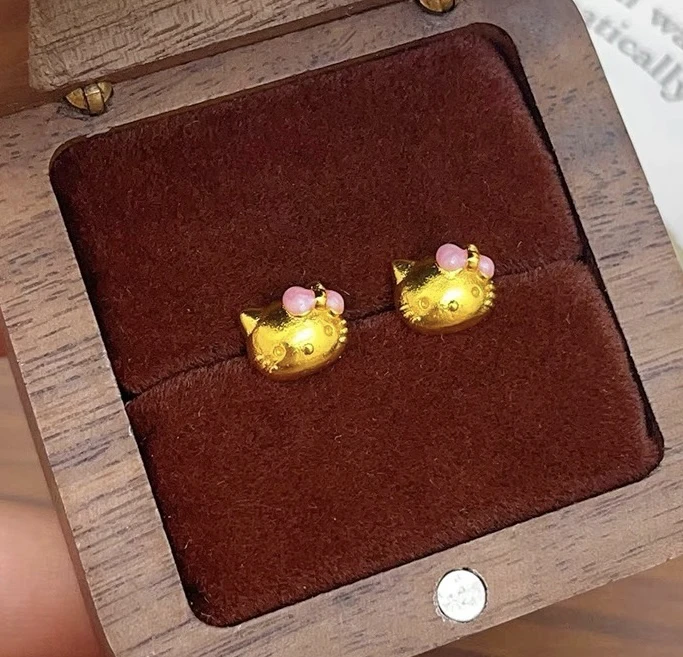 合金耳饰 可爱猫咪耳钉7001