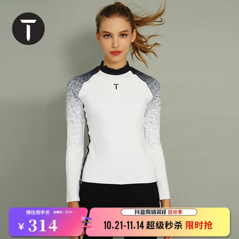 T/欧巡赛高尔夫服装女士长袖T恤秋季保暖立领打底衫EF222PC156