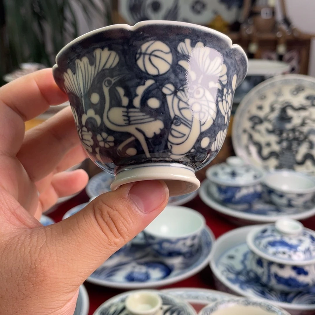 二号釉一路连梦葵口杯子