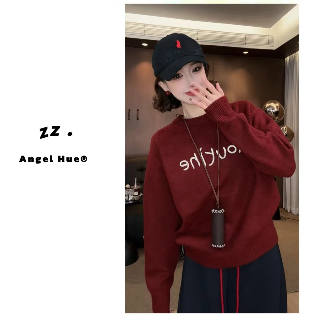 zz ·冬季毛衣针织衫长袖百搭厚款圆领毛衣针织衫2094