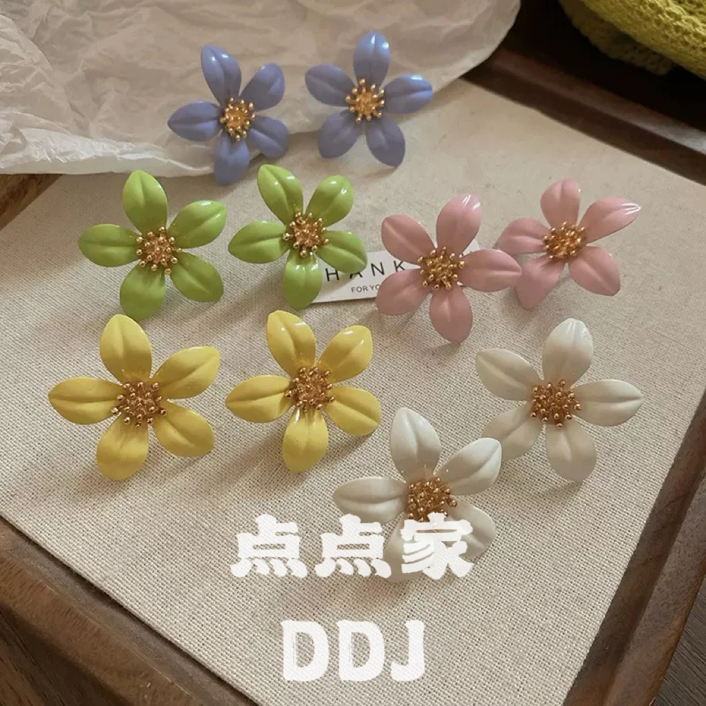 合金耳饰 E-442简约甜美温柔气质春夏百搭花朵耳钉耳环
