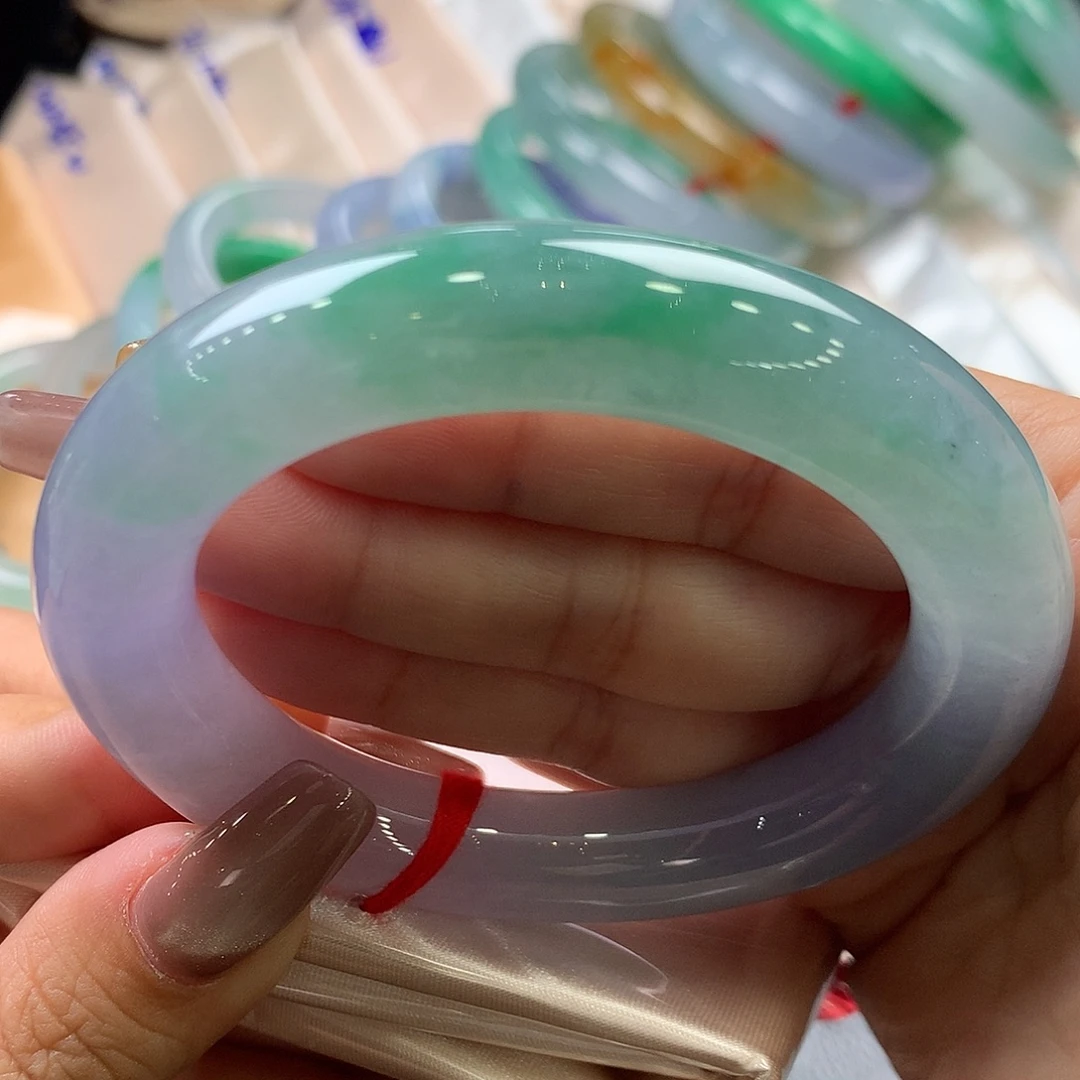 翡翠未镶嵌手镯55圆条