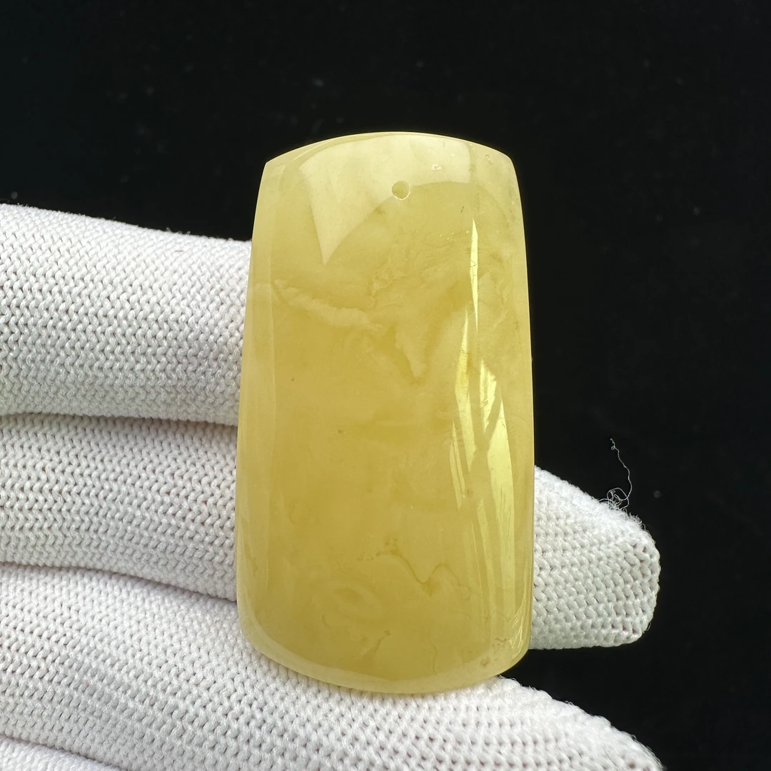 B3075天然原矿蜜蜡 微花粉无事牌 23*42*9.6mm抖音基地质检发货