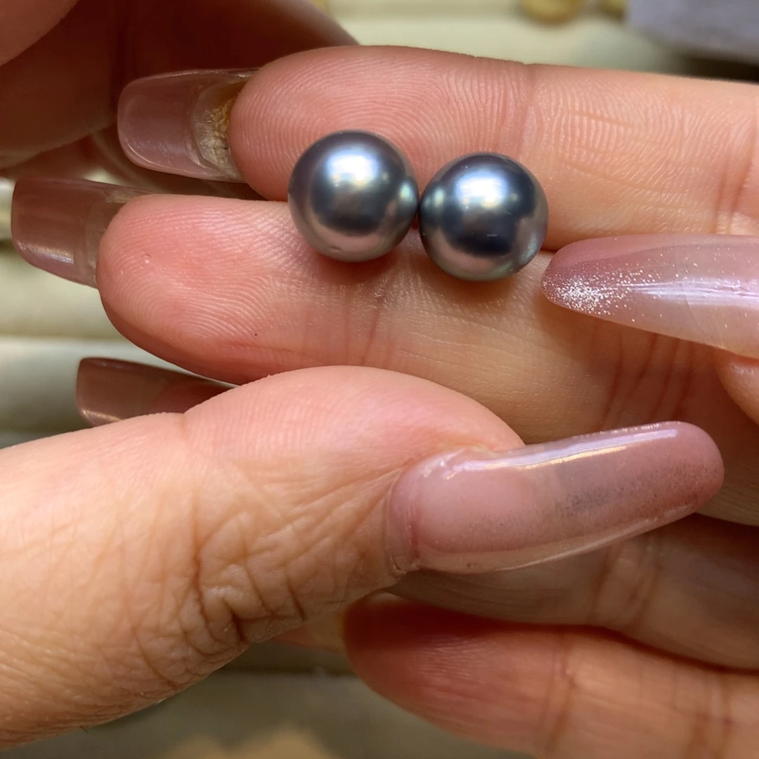 银S925镶嵌耳饰海水珍珠