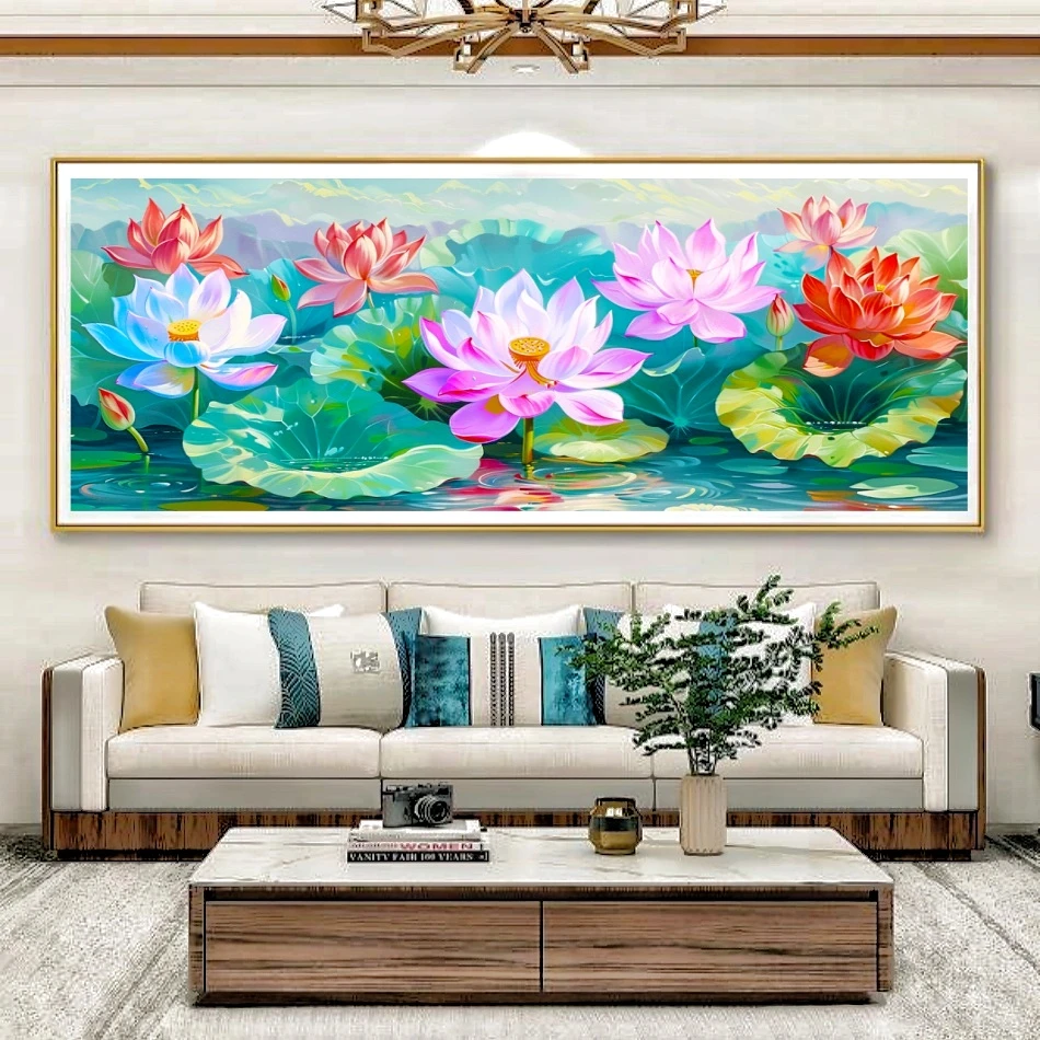 荷荷美美十字绣39色2025新款爆款高级感背景墙荷花和和美美