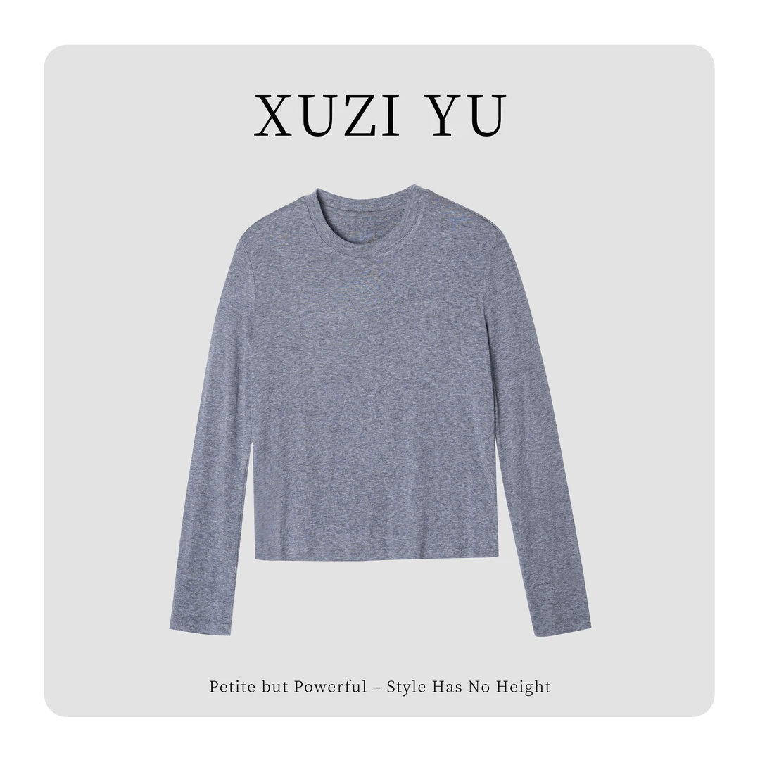 XUZI YU.小个子定制早秋新品显瘦百搭设计感长袖T恤女7726-TZ226