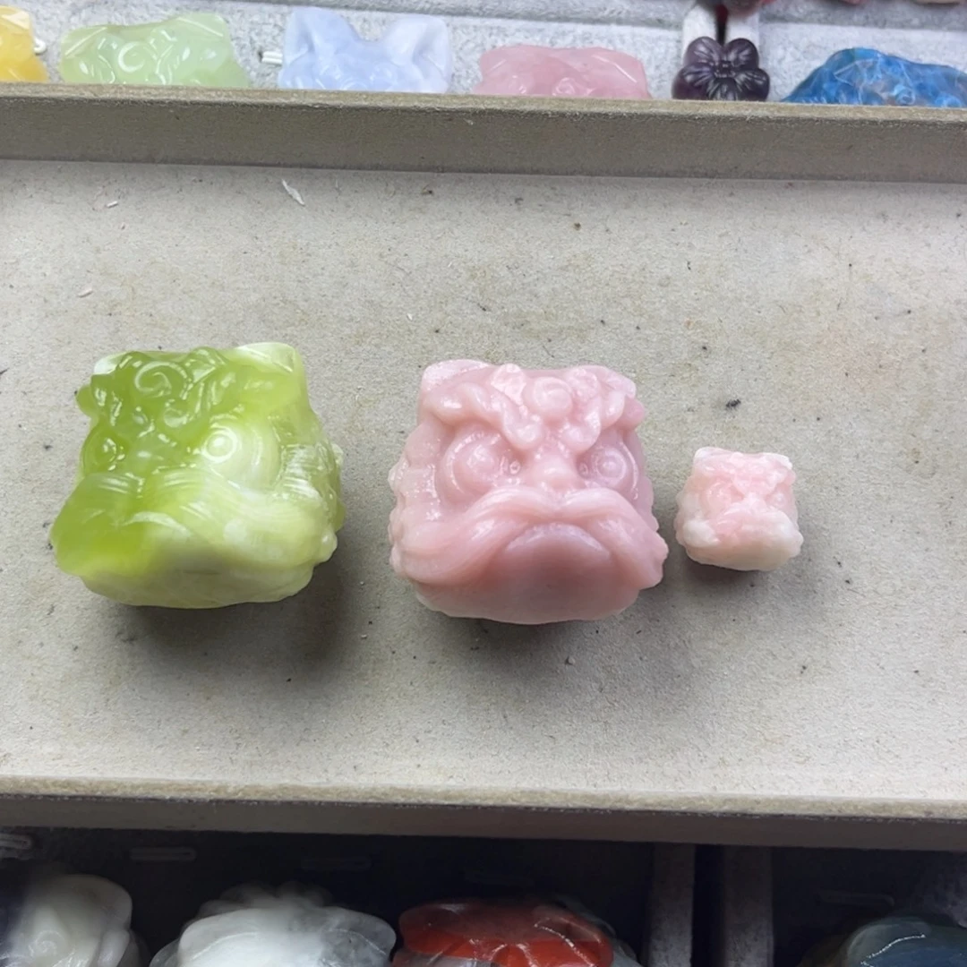 银***厂大理石磁石醒狮手把件