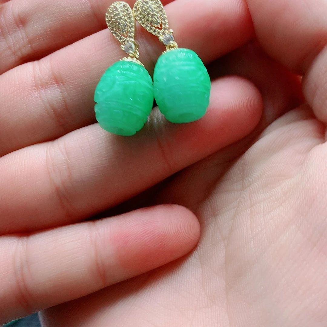 翡翠挂件14K金镶嵌