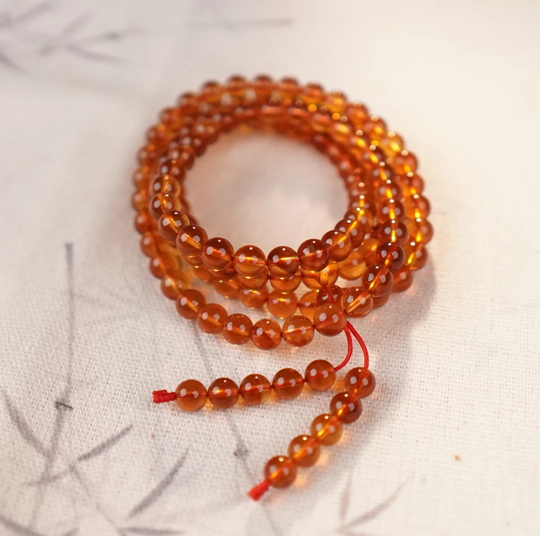 【亿景珠宝】5+缅甸天然紫罗兰灵草珀紫杉醇108项链时尚轻奢颈链