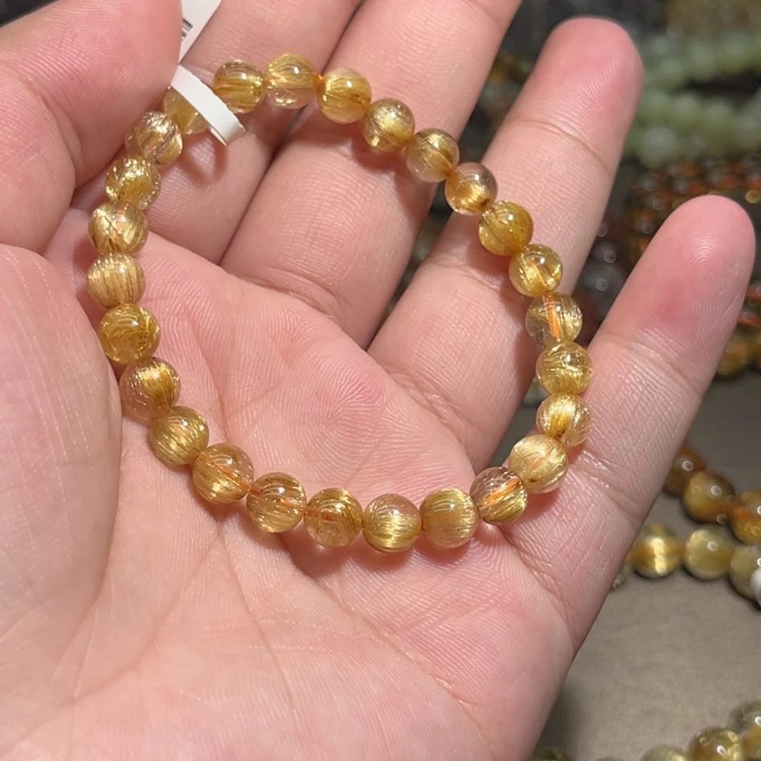 一***豆水晶手串未镶嵌钛晶