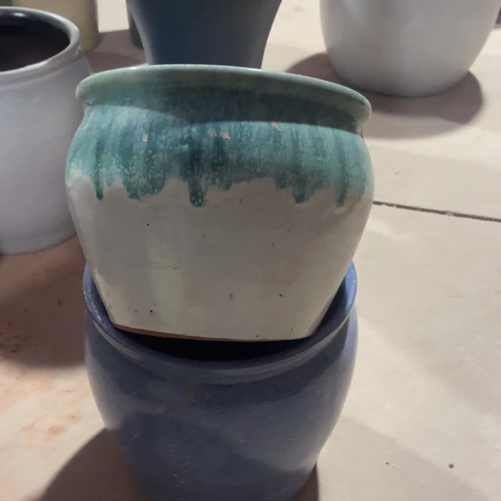 紫砂花盆高20口20高18口20两个微瑕