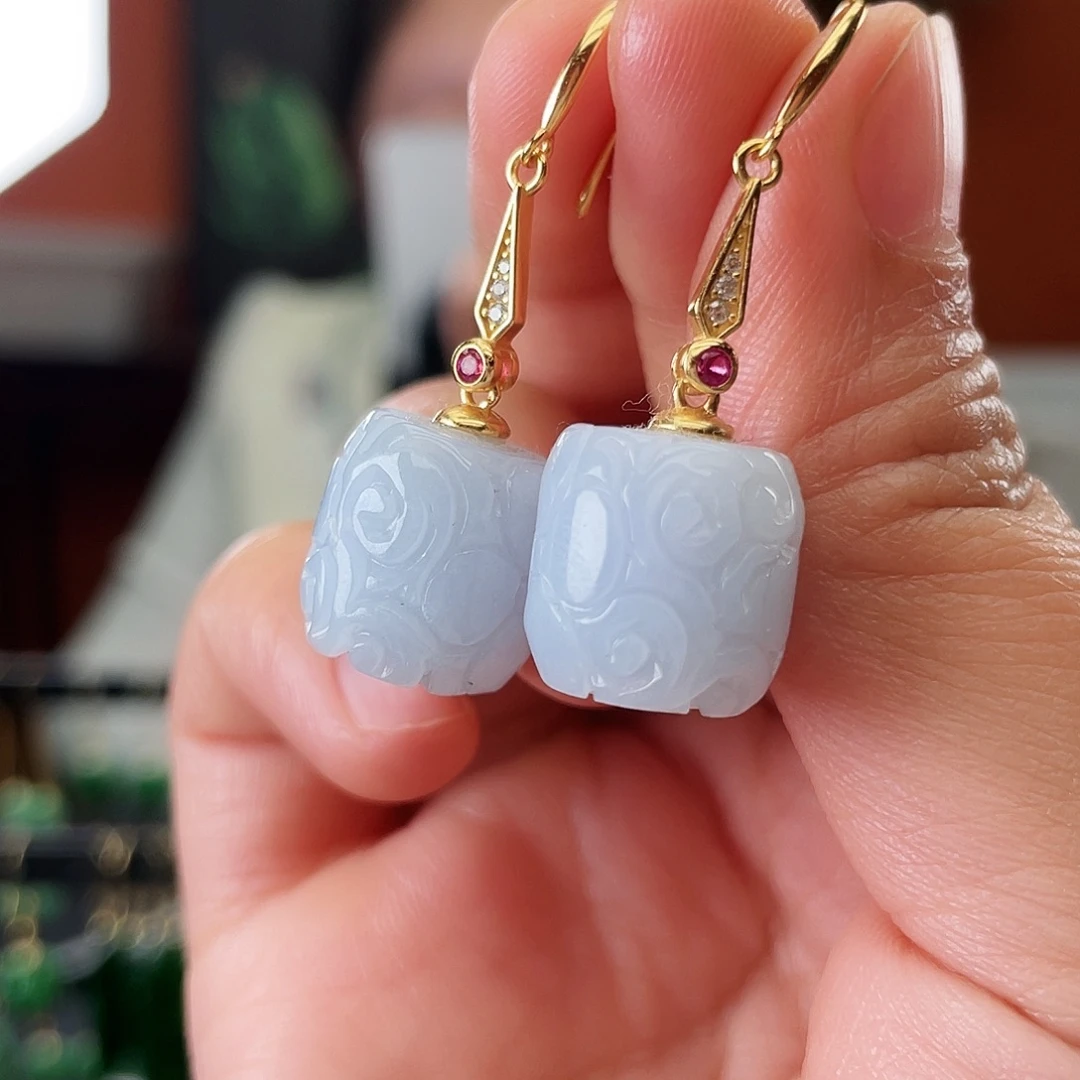 翡翠未镶嵌耳饰饰品