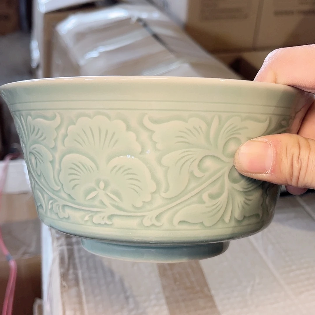 瓷微瑕 7 英寸梯形碗 1 只