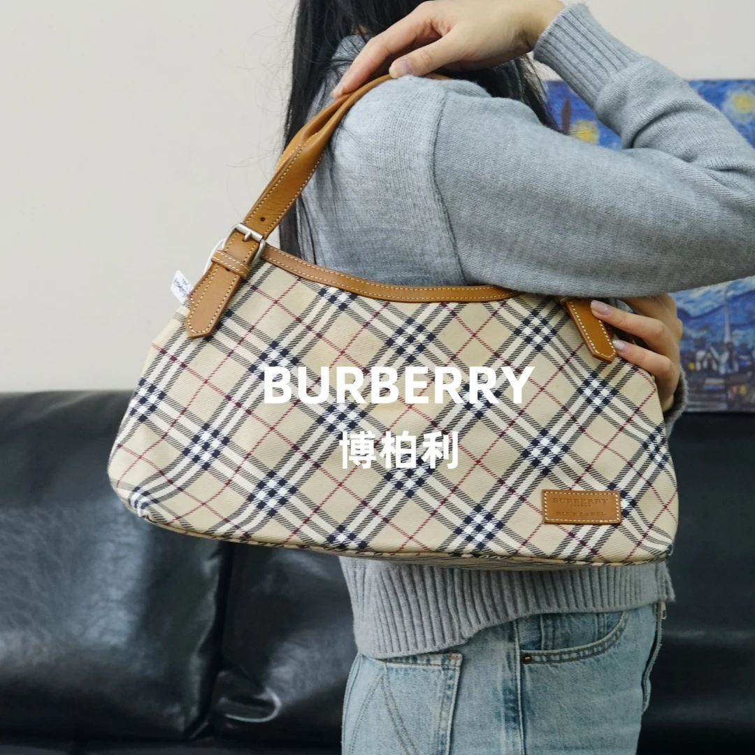 95新 BURBERRY/博柏利 巴宝莉/格纹单肩包/WJ01624027/4027