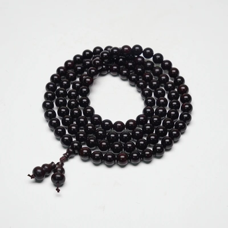 【一念清净】小叶紫檀8mm108颗高密多圈素串腕上禅