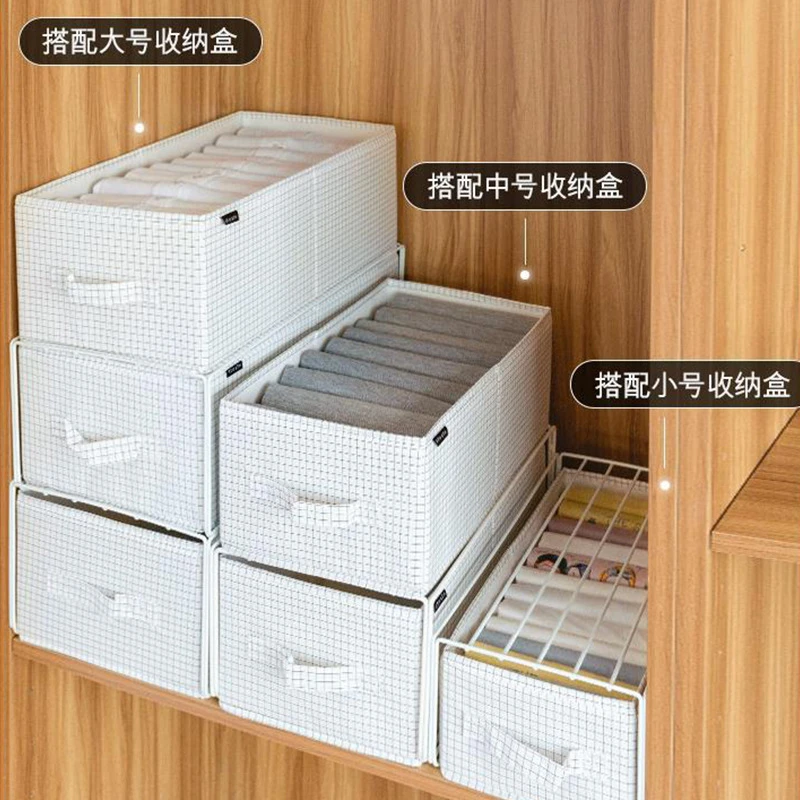 家用储物箱厂家直销可折叠黑白格布艺衣服收纳家用衣柜整理箱